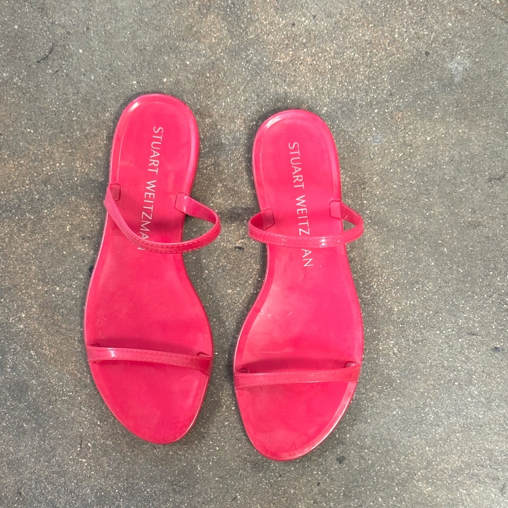 Stuart Weitzman Pink Minimalist Slide Sandals
